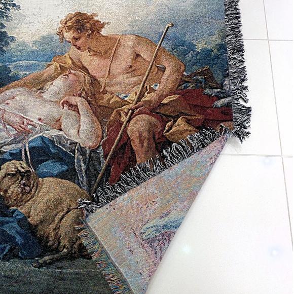Custom woven 'Daphnis & Chloe' Boucher throw - Picture 3 of 8